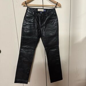 100% Genuine Leather Straight Leg Pants